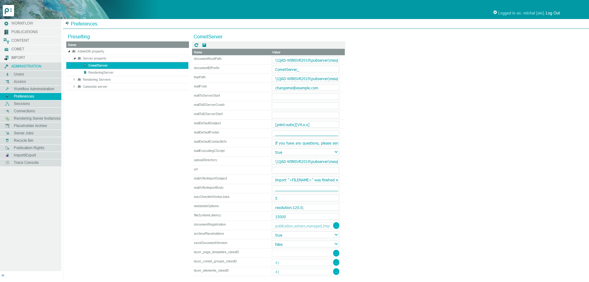priint administration